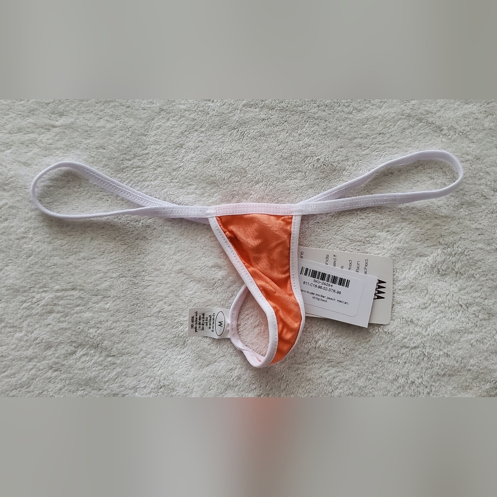 NWT Rare Wicked Weasel 611 Micro Modal Thong Knicker in Peach